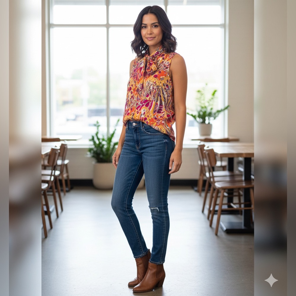 🔥$10 FINAL PRICE🔥 Vibrant Multicolor Sleeveless Top